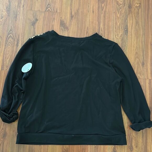 NWT Lucy Diamond black and gold oversized sweatshirt size small/medium - Picture 4 of 4